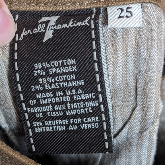 7 for All Mankind Coated Sheen Ankle Skinny Mid Rise Jeans Sz 25 - Picture 7 of 8